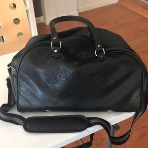 LULULEMON Black leather gym bag duffel